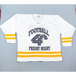 VTG Empire White Mesh Baggy Football Long Sleeve Jersey Sportswear 80s Made USA